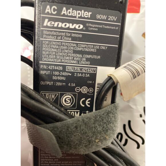 Lenovo OEM Genuine AC Adaptor 90W 20V Black 42T4426 Charger Works - Picture 2 of 3